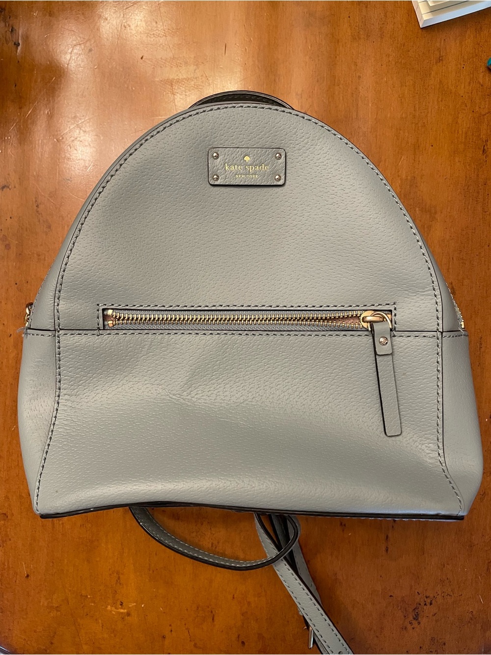 kate spade Light Blue Pebble Leather Mini Backpack with Gold Hardware